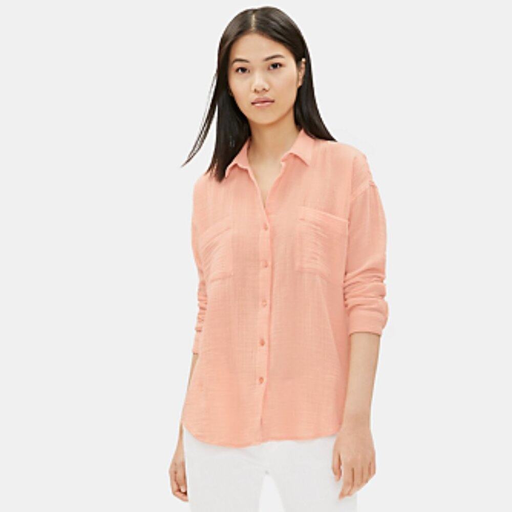 Eileen Fisher Organic Cotton Classic Collar Shirt